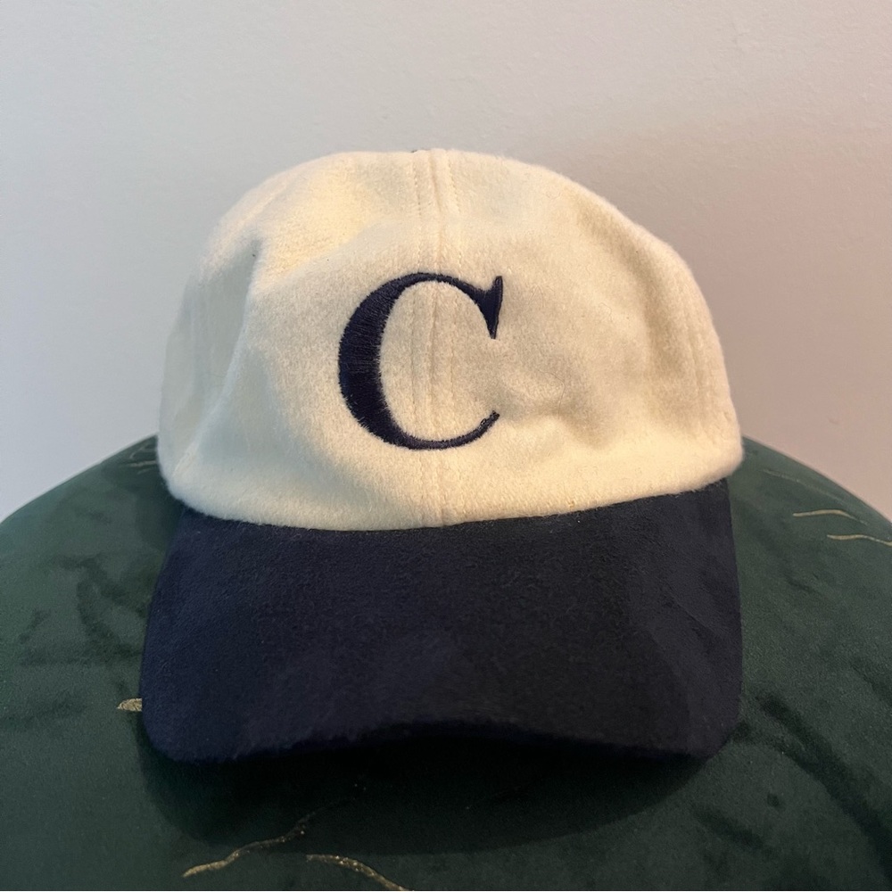 Vintage Cooperstown Letter C White Buckle Back Hat